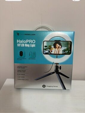 Rebellion HaloPRO 10" LED Ring Light - Teal and Silver Packaging